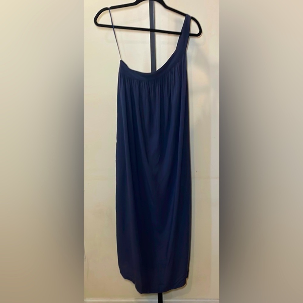 Old Navy Blue One Shoulder Sleeveless Slip Dress